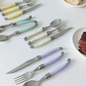 커트러리 포크 세트 디저트 나이프 디너 스푼 7p 커트러리 라귀올 양식기 버터나이프