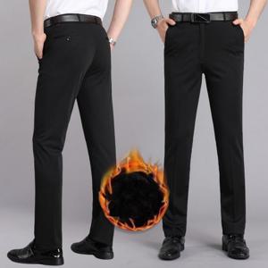 남자 겨울 기모 정장바지 데일리 슬림 스판 허리 밴딩 슬랙스 남성 등산 골프 팬츠