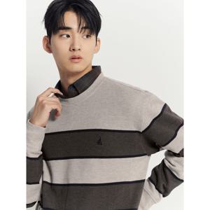 스트라이프 스웨트 셔츠 - 브라운 (BC4X41O14D)