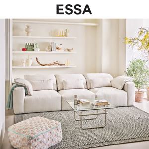 하바나 슬림 4인 리브 패브릭 소파