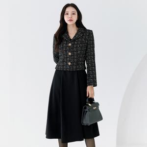 (~XXL까지) 레리나 레이어드 트위드 원피스 겨울 코디 오피스룩 하객룩 연말룩 모임룩 파티룩 빅사이즈