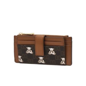 [선물포장/쇼핑백동봉] 브라운 DD패턴 가죽배색 카드지갑 DCHO5F796J