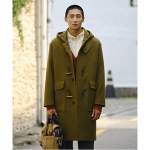 [DIEMS] 젠더리스_토글단추 후드 더플 코트_다크 옐로우(오버핏)-LCTVD64OSY