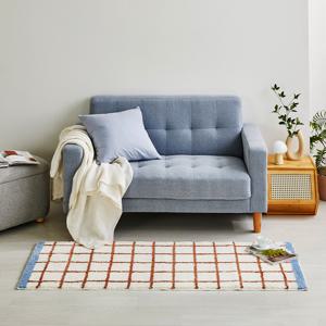 터프팅 브라운 체크 러그 60x150