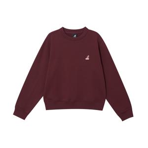 우먼스 다이애그널 레터링 세미오버핏 스웨트셔츠 1794 버건디