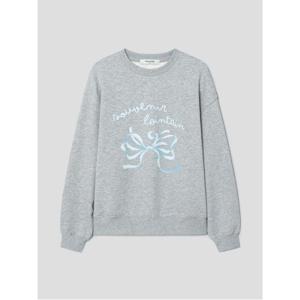 엔트리 기모 그래픽 스웨트 셔츠  그레이