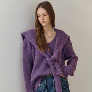 브이넥 루즈핏 니트&숄 세트