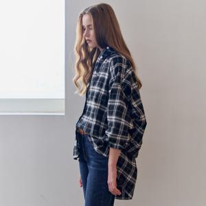 백 레이어드 루즈핏 체크 셔츠