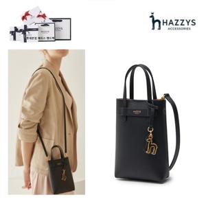 [완판재입고]블랙 가죽 퍼피로고 장식 폰 수납 미니크로스백 HIWA3E410BK