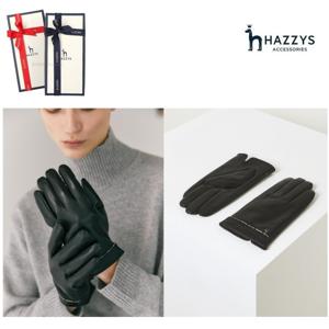 [선물포장][매년완판] 블랙 체크라인 퍼안감 양가죽 남성장갑 HJGV3F126BK