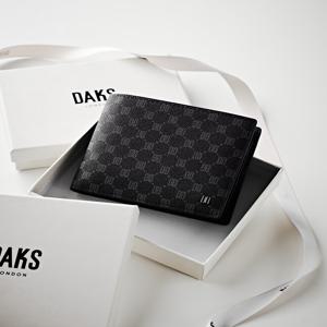 [선물포장/쇼핑백동봉]블랙 루이스 DD 패턴 PVC 반지갑 DBWA5F123J