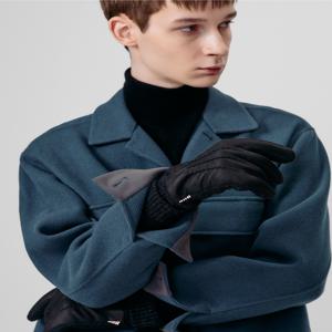 [선물포장/쇼핑백동봉][남성장갑]블랙 염소가죽 스웨이드 장갑 DCGV5F171J