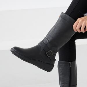 [브리치]  /  천연소가죽 레타 버클스트랩 미들부츠