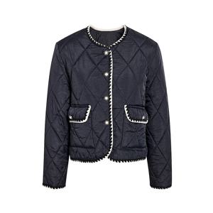 트위드 트리밍 퀄팅 패딩자켓 GRCN2PD341