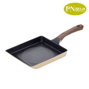통주물 IH 인덕션&가스 코팅 사각팬 25x22cm / 마레 카놀리 계란말이 스텐 에그 생선구이 프라이팬