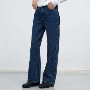 스캘럽 세미 와이드 데님 팬츠 [BLUE] / WBE4L11512