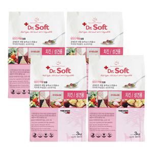더독 닥터소프트 치킨 성견용 3kg 4개 + 덴티아치약 덤
