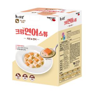 더캣 캣스토랑 고양이 습식 간식 산양유 크림스튜 치킨 연어 70g X 1박스(8개입) (+고양이 키링)