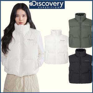 디스커버리 25FW 겨울 신상 여성 올리브 크롭 다운 패딩베스트 DWDV91056 CJDTT