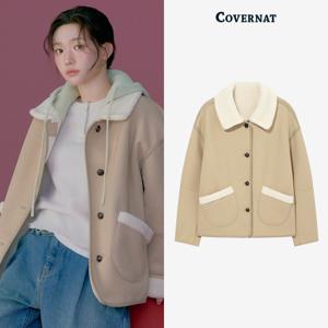 [택가: 279,000원] [최윤지 착용] 우먼 리버시블 시어링 자켓 Beige CO2504JK78