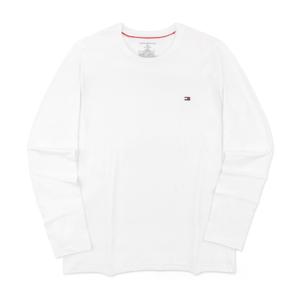 타미힐피거 남여공용 코어 플래그 크루넥 긴팔 티셔츠 화이트