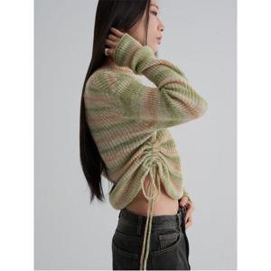 사이드 스트랩 그라데이션 풀오버  라이트 그린