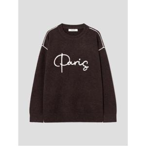 레터링 풀오버  브라운