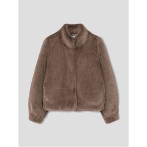 스탠칼라 퍼 블루종  옐로이시 브라운