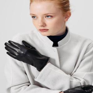 액세서리 [[25FW]] DCGV5F222BK [여성장갑]블랙 양가죽 체크라인 스마트폰터치 장갑