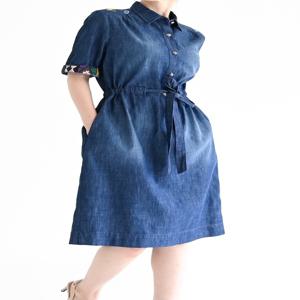 데님 자수 원피스 B242DO1140