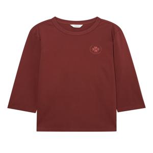 헤지스 여성 [[24FW]] HSTS4CC70W2 [가격인하][면100%] 브라운 자수 장식 7부소매 티셔츠