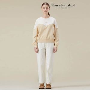 [정상가-179000원][Thursday Island] 뒷밴딩 절개 배기 데님 팬츠(T236MJE135W)
