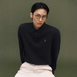 남성 피케 폴로 긴팔티셔츠 HZTS5D431BK