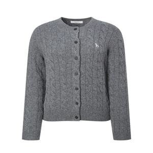 헤지스 여성 [[25FW]] HSSW5DC84G3 캐시미어 블렌디드 케이블 가디건 다크그레이