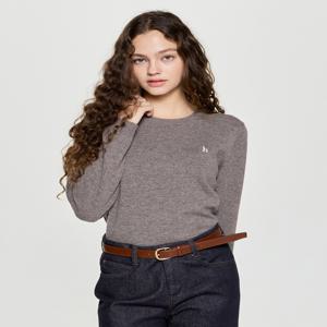 헤지스 여성 [[25FW]] HSSW5D902S2 [시즌오프]캐시미어 블렌디드 라운드넥 풀오버 세피아