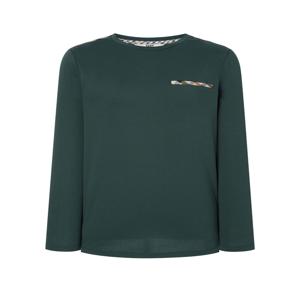 닥스 여성 [[24FW]] WKTS4DU01E3 [스테디셀러][면] 그린 체크 배색 긴소매 라운드넥 티셔츠