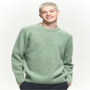 남성 [[24FW]] HZSW4D407E1 [셔틀랜드 울] 라이트그린 쉐기독 크루넥 니트