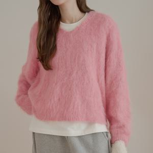 [제작] 솜사탕 브이넥 브러쉬 니트 79103 빅사이즈여성의류
