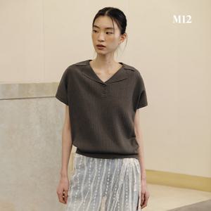 M12 25SS 린넨블렌디드 크로셰 카라니트3종