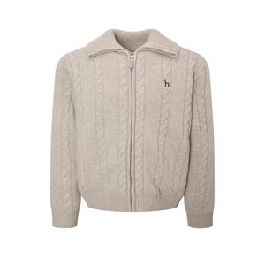 남성 [[25FW]] HZSW5D327I2 [시즌오프][아이코닉] 아이보리 하이넥 울 케이블 방풍 집업