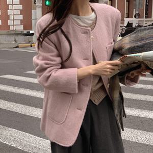 [제작] 유리주 라운드넥 하프 울 자켓 84647 빅사이즈 여성의류