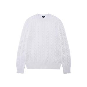 [정상가 179000원] 코튼 케이블 크루넥 스웨터 (화이트) (BBWRMF7368AES)