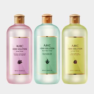허브솔루션 대용량 토너 500ml 1개(알로에베라/로즈/레몬/ 중 택1)