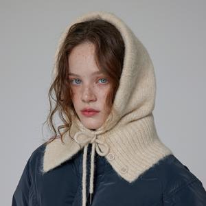 [WOMEN] 플러피 니트 바라클라바 - 아이보리 HDW0002CHZIVO