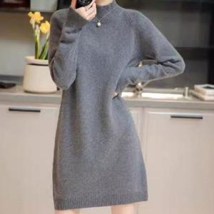 [하프클럽] ONM 여성 반목 부드러운 폴라 니트 원피스 하프넥