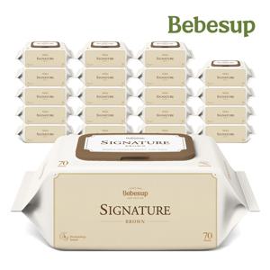 시그니처 브라운 물티슈 70매 캡 20팩