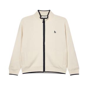 남성 [[24FW]] HZSW4D320CR 크림 컬러 배색 이중직 울 방풍 집업
