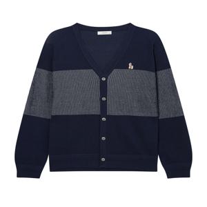 남성 [[24FW]] HZSW4D951N2 네이비 패턴배색 면혼방 가디건