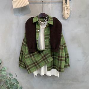 [브리치]  / 바포 겉기모 체크 패턴 긴팔 셔츠 3color C