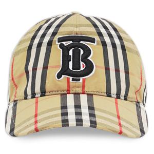 [명품]  아이콘 자수 빈티지 체크 캡모자 아카이브 베이지 8027502